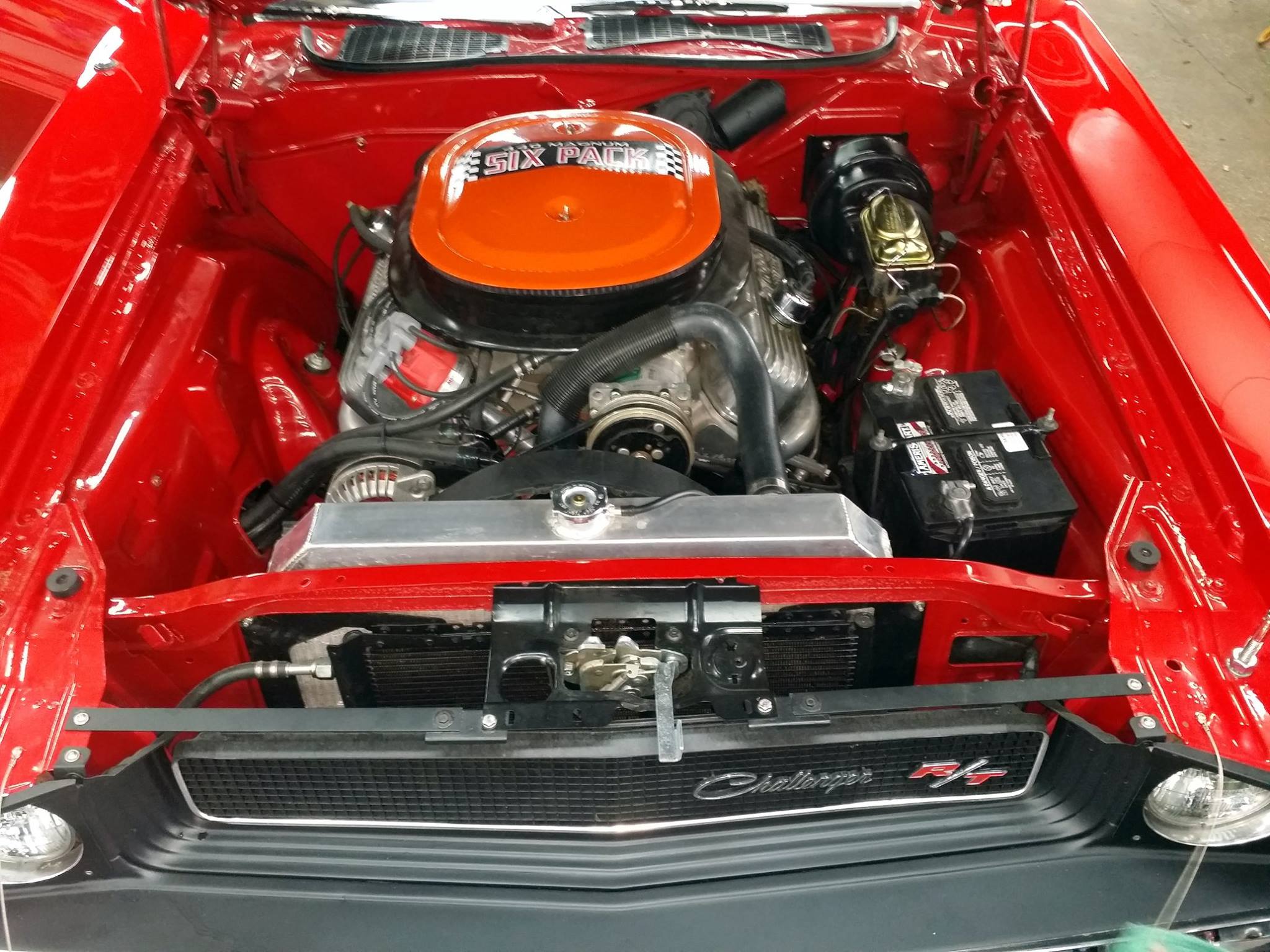 Challenger engine bay after cleaning