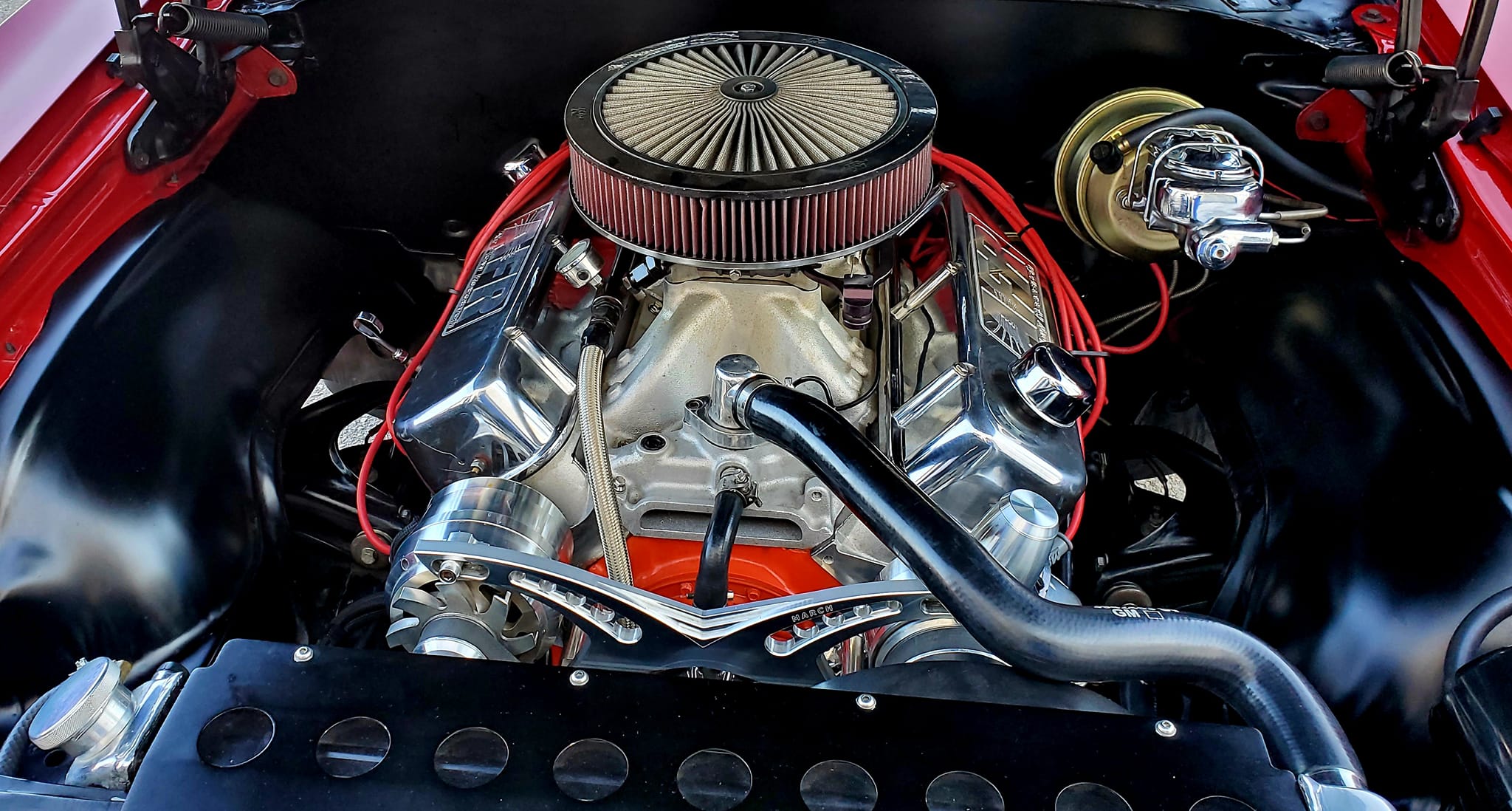 Polished classic V8 engine bay cleaning — Custom Portering by Barbie, Butler WI