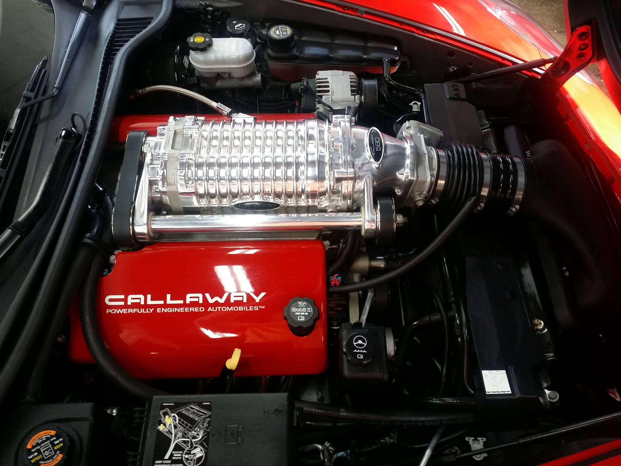 Corvette engine bay after professional cleaning