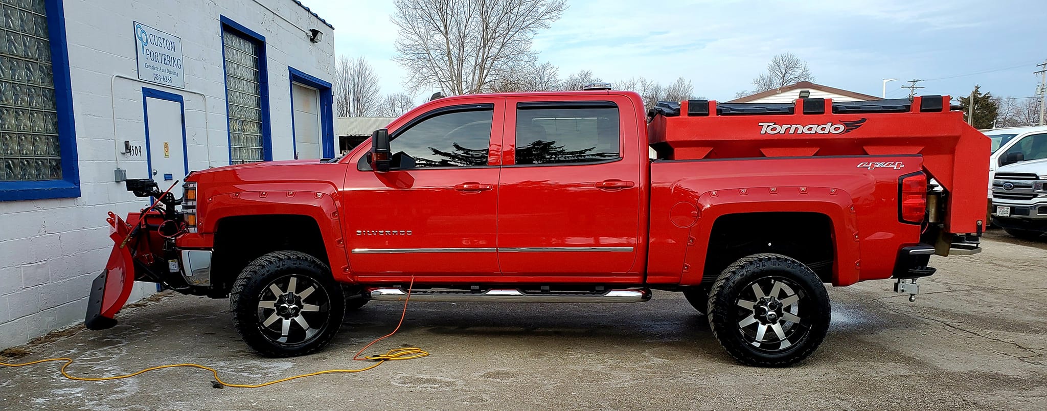 Fleet Chevy Silverado with plow truck detailing — Custom Portering by Barbie, Butler WI