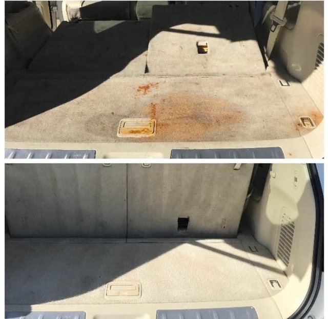 Cargo area odor removal before and after — Custom Portering by Barbie, Butler WI