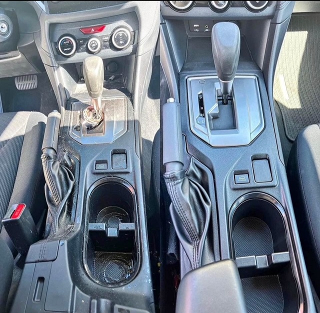 Center console before and after interior detail — Custom Portering