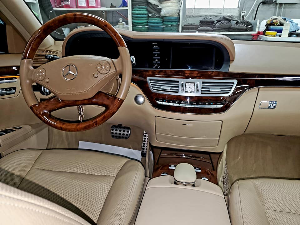 Mercedes S-Class interior after detailing