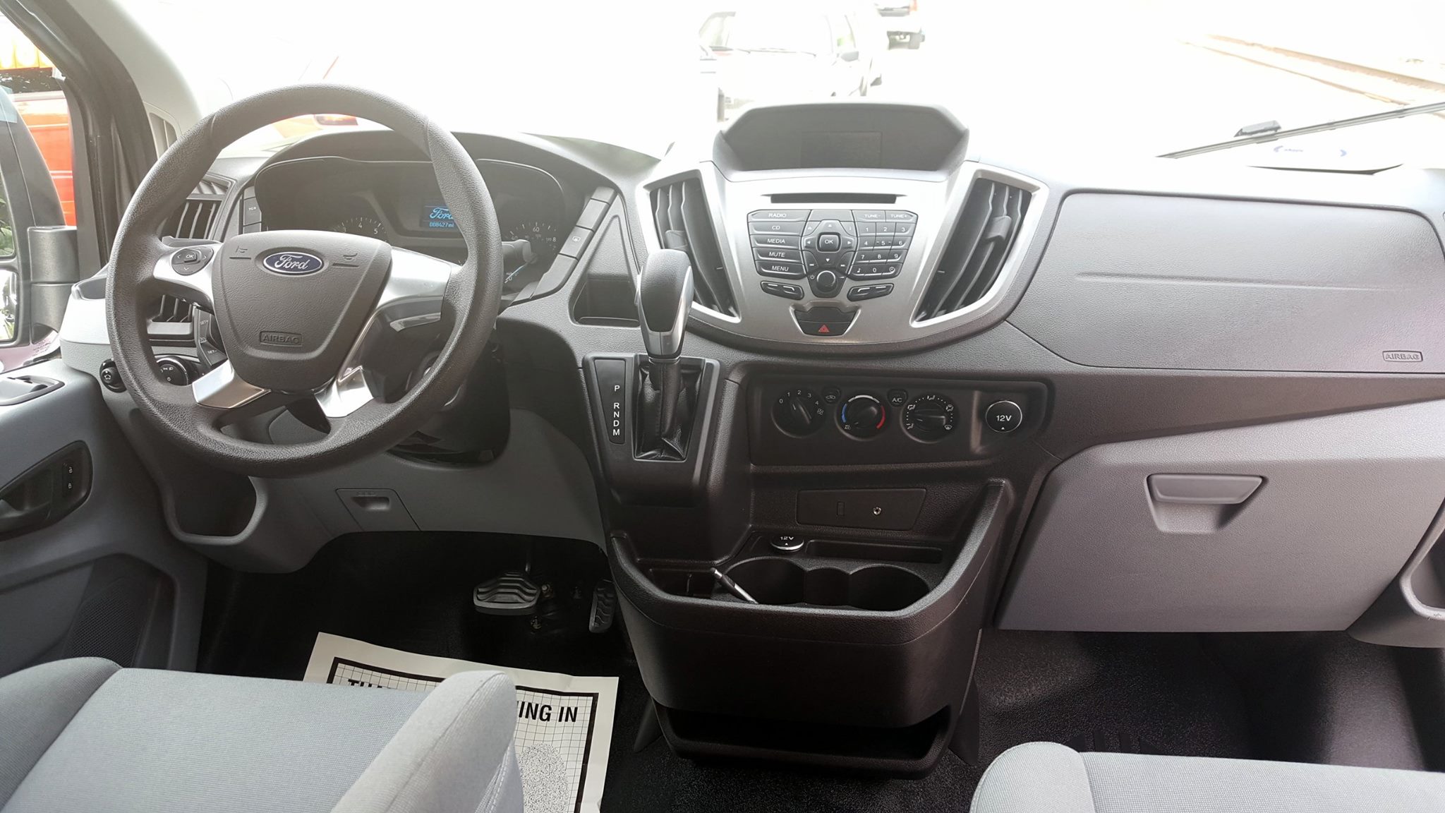 Transit van dashboard after fleet detailing
