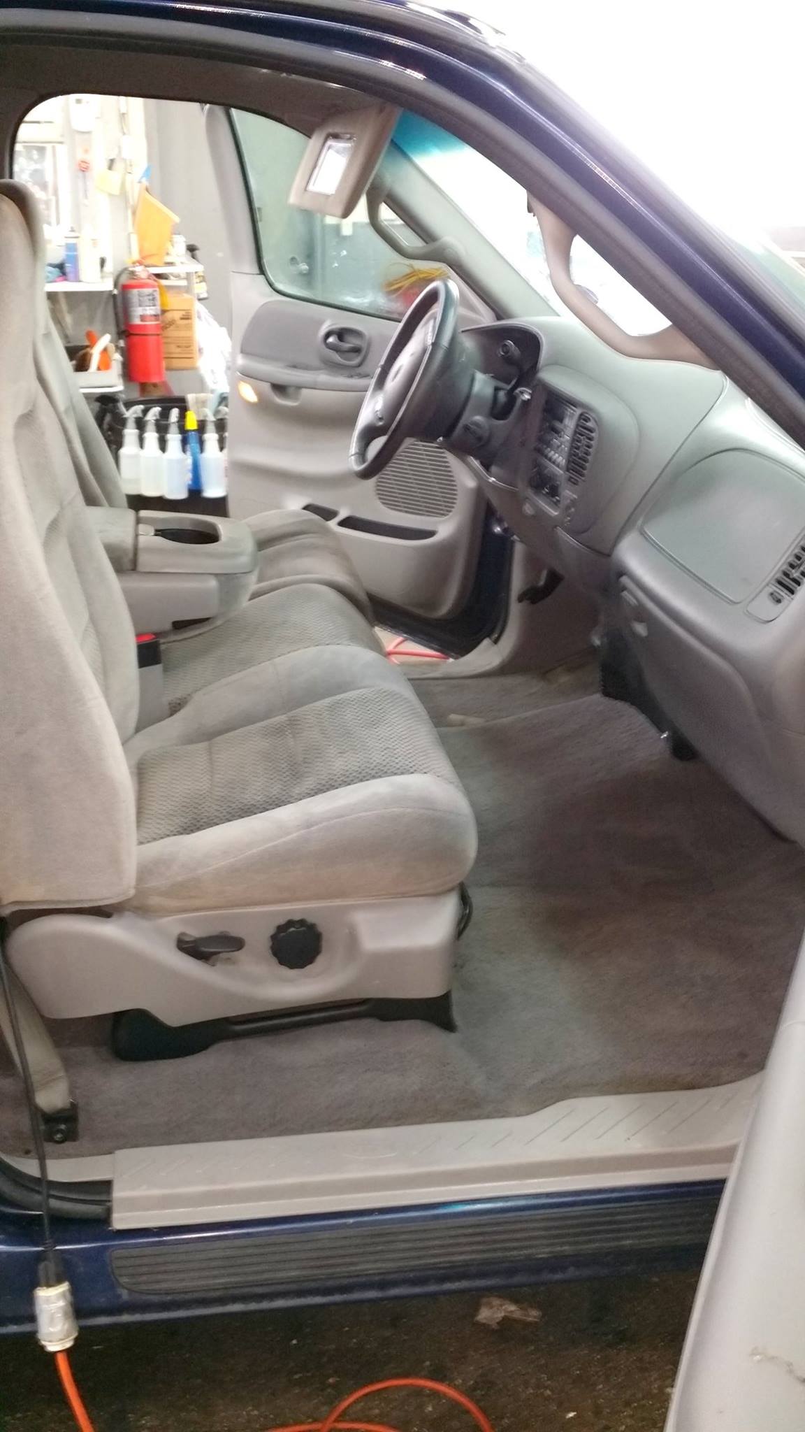 Truck interior after detailing — clean cab
